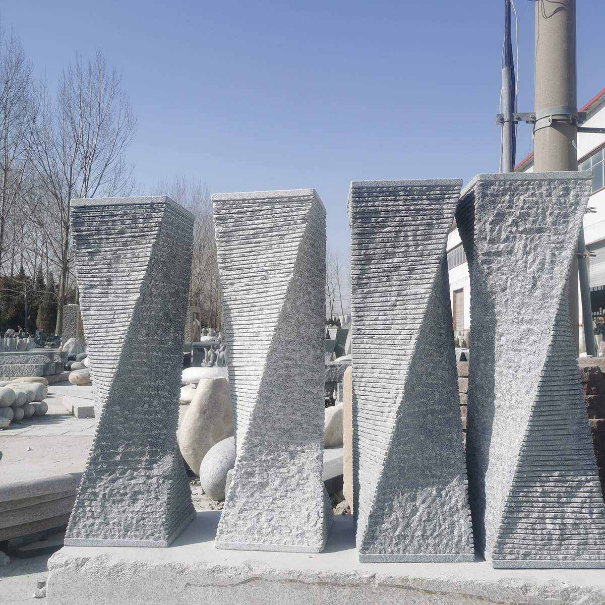 Dark grey stone Distort Fountain