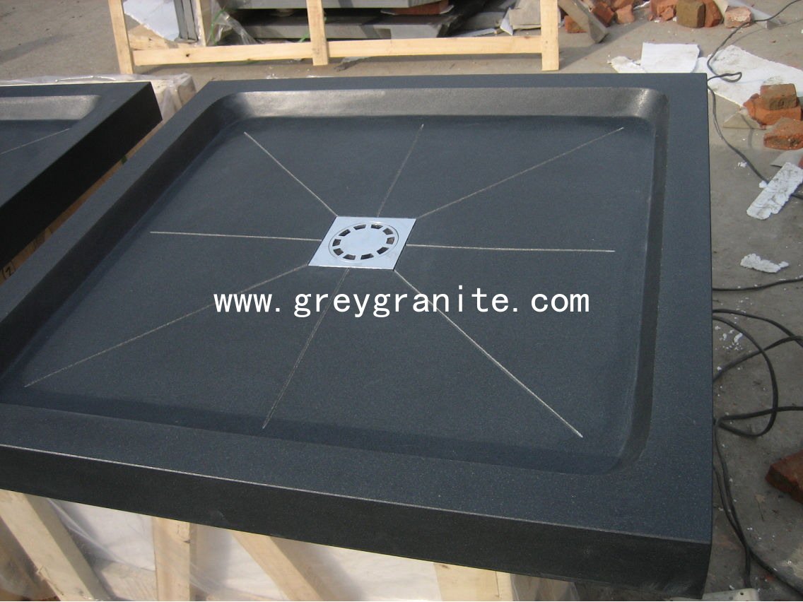 Shanxi Black Granite Honed Black Granite Shower Tray